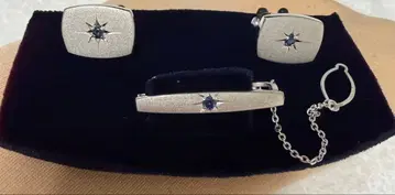 GLORIA LoneStar 실버 큐빅 커프스 단추 넥타이핀