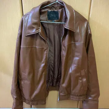 ZARA 브라운 가죽 자켓