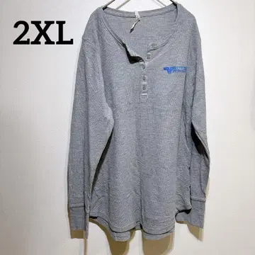 [ 2XL ] 밸리 프린팅 스쿨 긴팔 그레이 롱 T