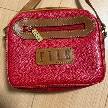 ELLE 빨간색 숄더백 고급 가죽 소가죽