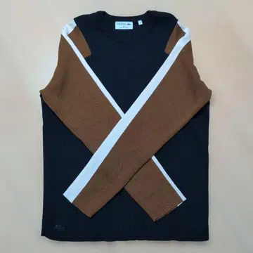 [ 새상품급 ] LACOSTE 라코스테 컬러 블록 소매 니트 M 프랑스제
