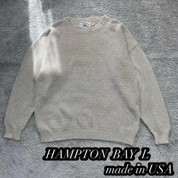 USA HAMPTON BAY 빈티지 버즈아이 패턴 코튼 니트 L