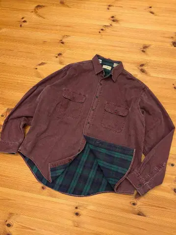 80~90s LL Bean Flannel Lined Denim Shirt