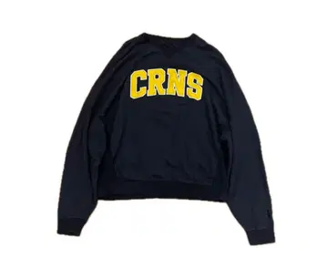 인기 cronos crns 로고 맨투맨 앞V 짧은 기장 사이즈 L