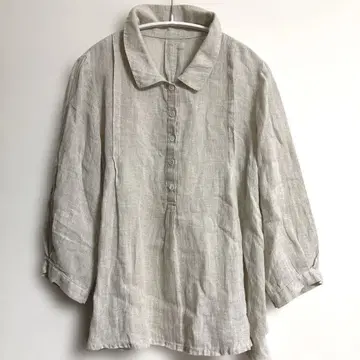 군겐도 네네 린넨 셔츠 블라우스 이와미긴잔 루즈핏