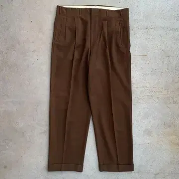 50s rayon gabardine slacks [ brown ]
