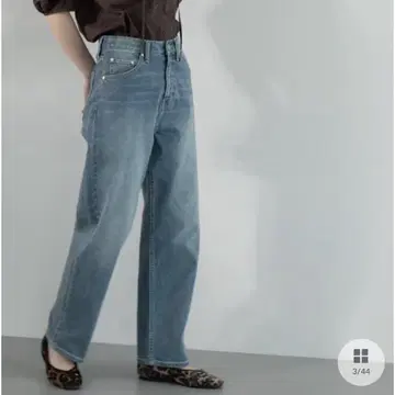 스트레치 스트레이트 데님 블루 M 오페크 도트 클립