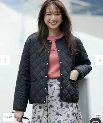 anysis 레이디 트리밍 퀼트 블루종