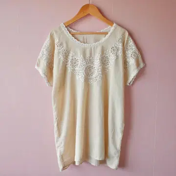 Vintage White Embroidery Cotton Top
