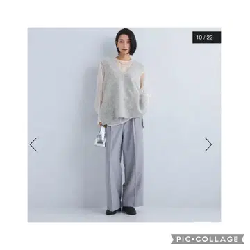 미사용 green label relaxing 알파카 믹스 샤기 베스트