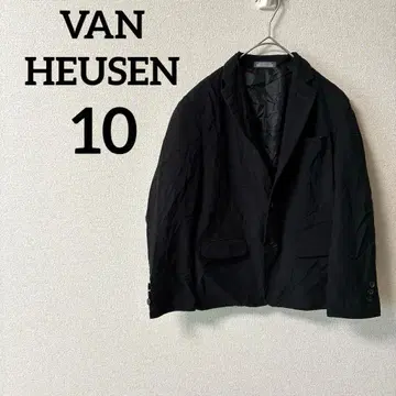 VAN HEUSEN [ 10 ] 블랙 긴팔 블레이저 숏 기장 여성용