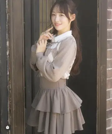 evelyn 티어드 미니 스커트 모카 web 완판템