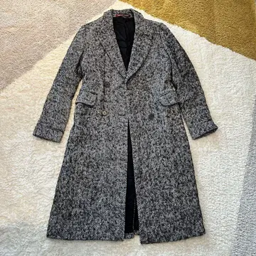 COTONNIERS 콩트와르 데코토니에 블랙 헤링본 롱 코트