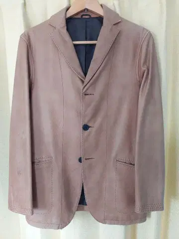 UNITED ARROWS 브라운 소가죽 가죽 테일러드 자켓 구제 의류