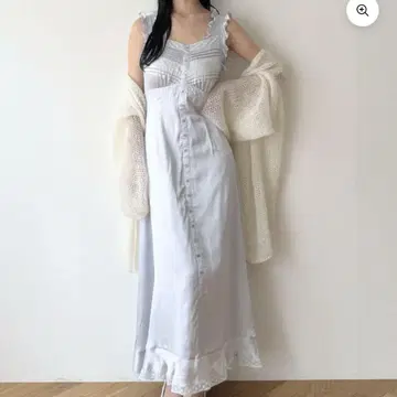 DEICY 실크 핀턱 레이스 원피스