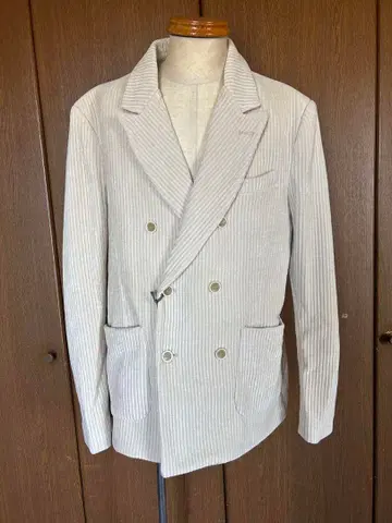 KOON 이탈리아 브랜드 남성용 아이보리 더블 브레스트 자켓