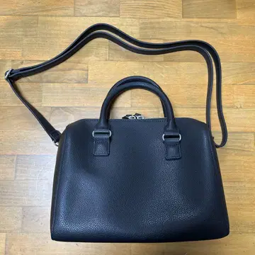 블랙 가죽풍 숄더백 더블 지퍼
