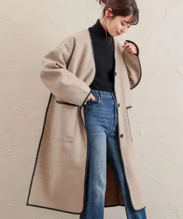내추럴 꾸뛰르 파이핑 코트