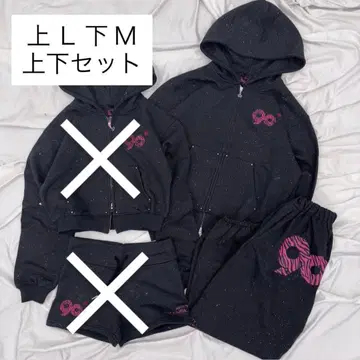 9090girl 로고 글리터 셋업 L/M