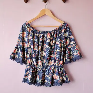 Vintage Bohemian Off-Shoulder Top
