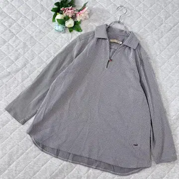 크로커다일 [ L ] 새상품급 티셔츠 스트라이프 패턴 캐주얼 슬릿 셔츠