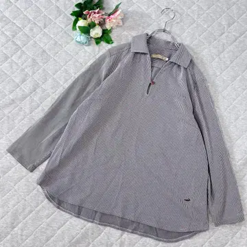 크로커다일 [ L ] 새상품급 티셔츠 스트라이프 패턴 캐주얼 슬릿 셔츠