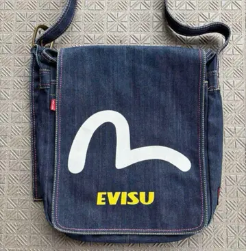EVISU 데님 숄더백 로고