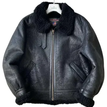 WIND ARMOR B3 무스탕 플라이트 자켓 올 블랙