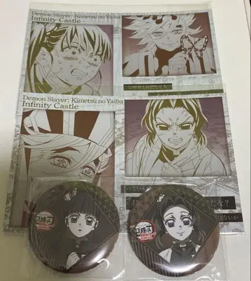 귀멸의 칼날 무한성편 다이닝 캔뱃지 메탈릭 엽서 시노부 카나오