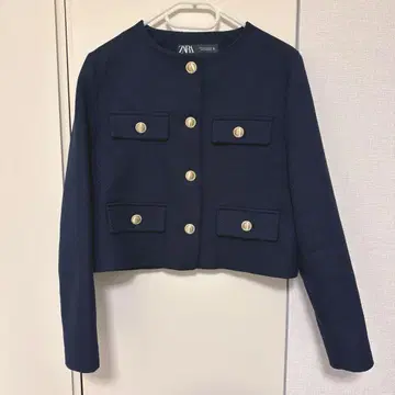ZARA 크롭 자켓 네이비 S