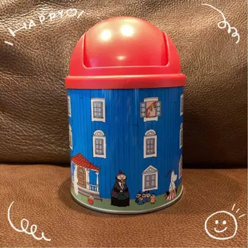 레어한 희귀 프리미엄 무민 집 모양 캔 더스트 박스 휴지통 무민 하우스