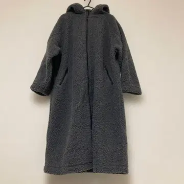 ICH / 후드 부착 보아 롱 자켓