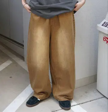 브라운 와이드 팬츠 데님