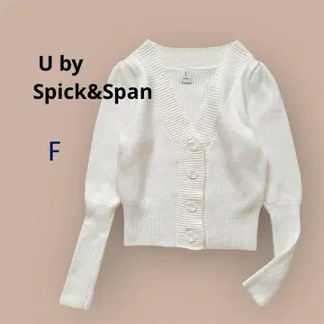 [UbySpick&Span] 여성용 숏 기장 가디건 화이트 F