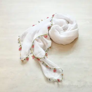Vintage White Sheer Scarf
