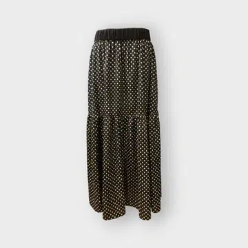 [ 새상품급 ] 도트 무늬 롱 스커트 코무사 일본제 9호 블랙 화이트