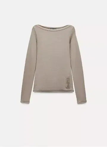 ZARA 그레이 베이지 긴팔 T셔츠 M 미사용 새상품