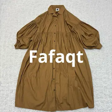 Fafaqt 브라운 셔츠 원피스 긴팔