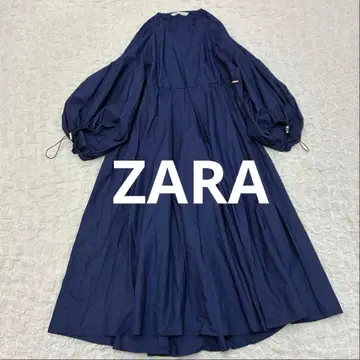 ZARA 네이비 벌룬 슬리브 원피스 M