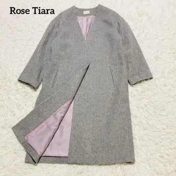 [ 새상품급 ] 로즈 티아라 노카라 롱 코트 울 XL 그레이 하자품
