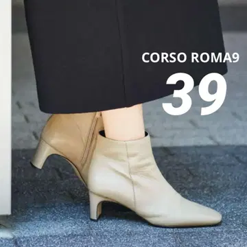 새상품! CORSO ROMA9 세트백 힐 숏부츠 화이트 계열 39
