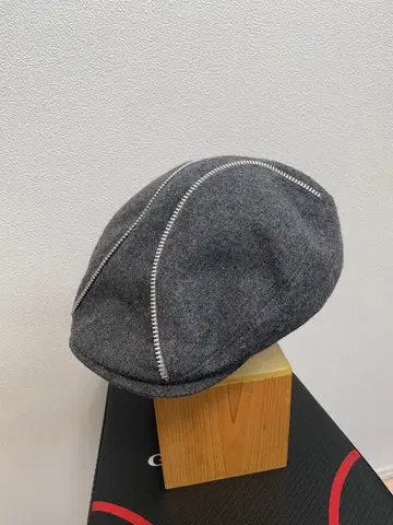 그레이 울 헌팅 모자 지퍼 장식 chacha CA4LA