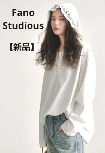 [ 새상품 ] Fano Studious 레이스 후드 롱 슬리브 풀오버 L