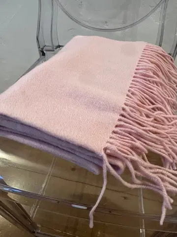 오렌지 핑크 프린지 스톨