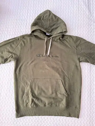 Champion 올리브색 후드 부착 후드티
