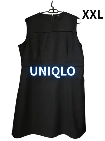유니클로 더블 페이스 미니 원피스 블랙 XXL