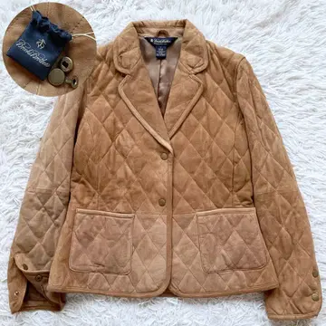 브룩스브라더스 양가죽 스웨이드 퀼팅 자켓 카멜