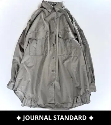 JOURNAL STANDARD 밀리터리 디자인 워크 셔츠 카키