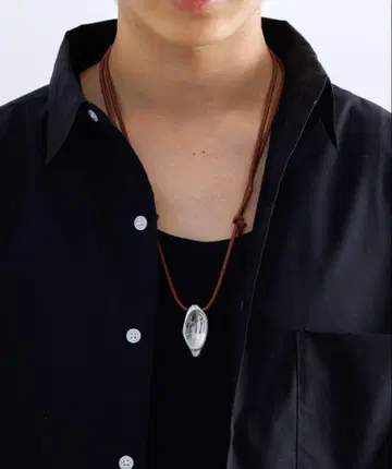 SINSS Leather cord drop necklace