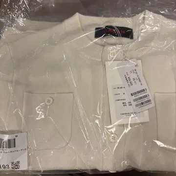 CABaN 코튼 캐시미어 크루넥 가디건 화이트